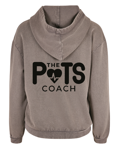 The Pots Coach Womens Acid Wash Oversized Hoodie The Pots Coach Womens Acid Wash Oversized Hoodie