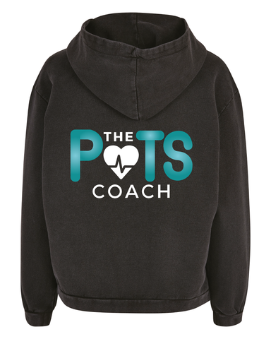 The Pots Coach Womens Acid Wash Oversized Hoodie The Pots Coach Womens Acid Wash Oversized Hoodie