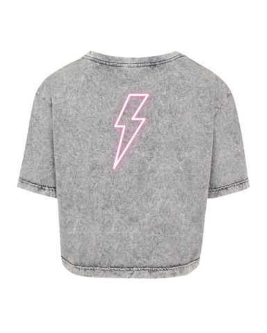 Stronger With Soph Acid Wash Cropped T-Shirt