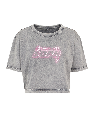 Stronger With Soph Acid Wash Cropped T-Shirt